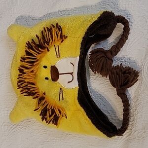 REVERSIBLE HAT Flapjack kids lion monkey brown yellow